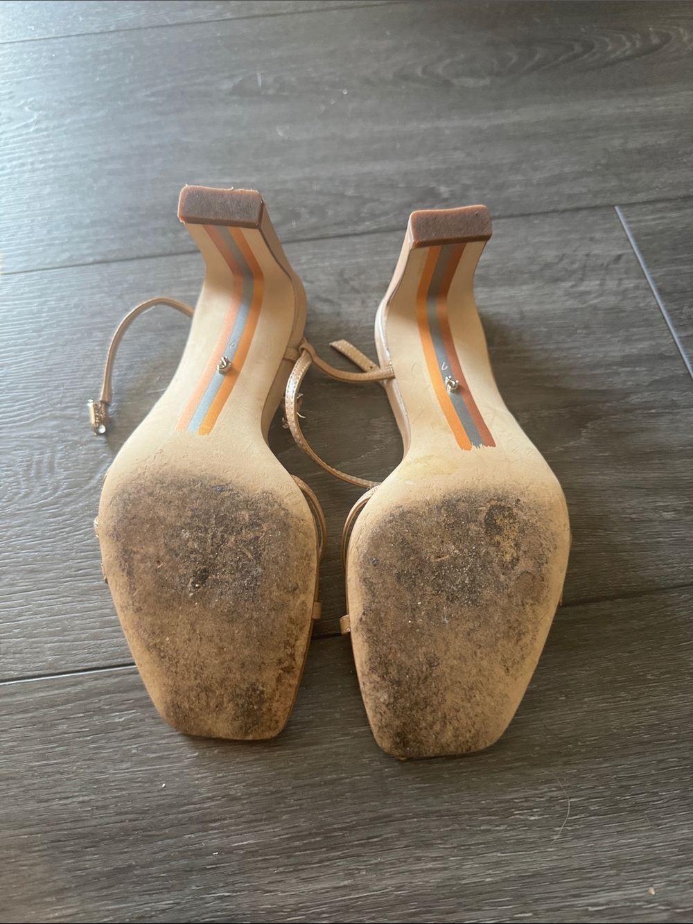 Sam Edelman Elissa block heel strappy size 7 nude color - Picture 3 of 8